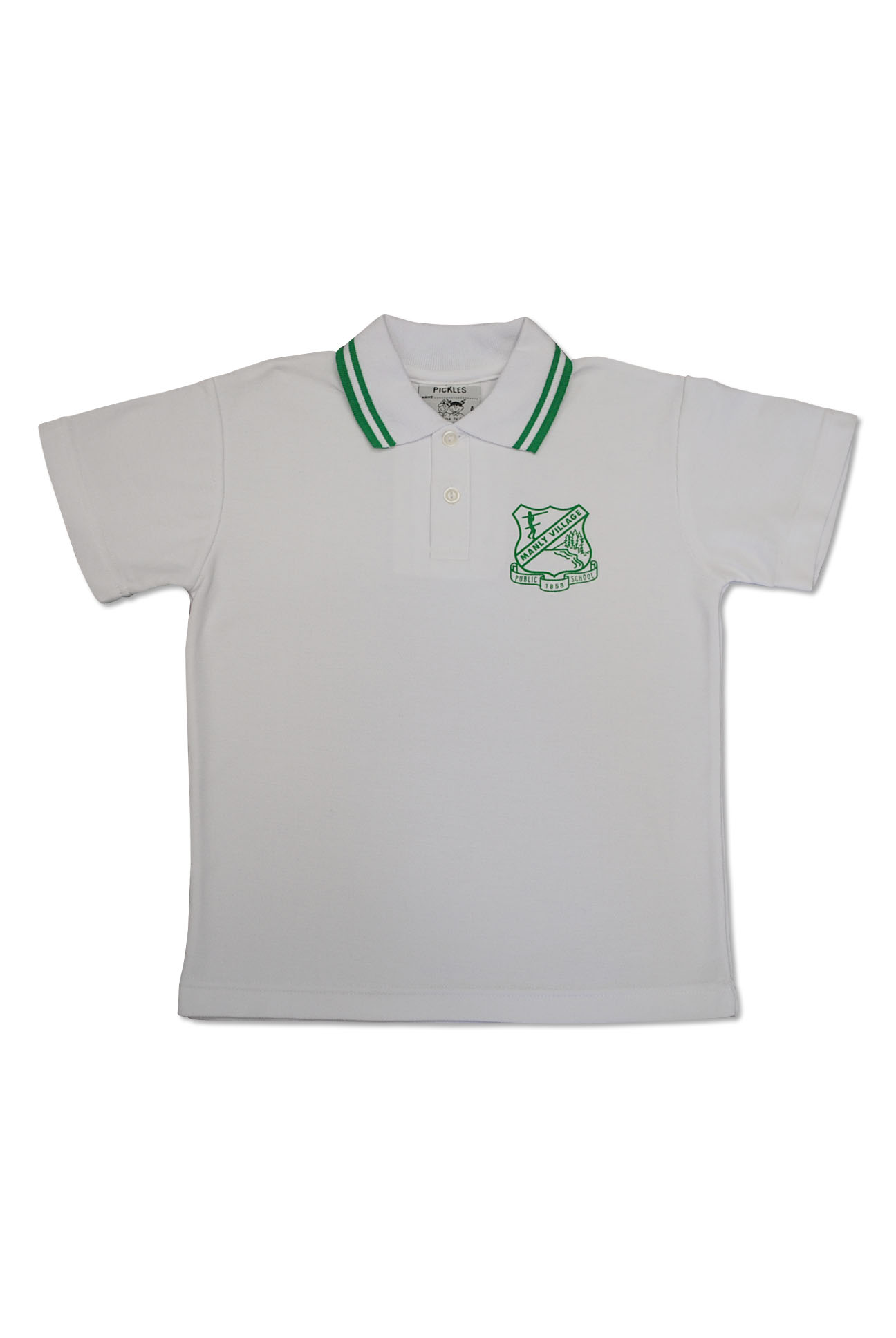 Manly Village Unisex White Short Sleeve Polo Shirt | Shop at Pickles ...
